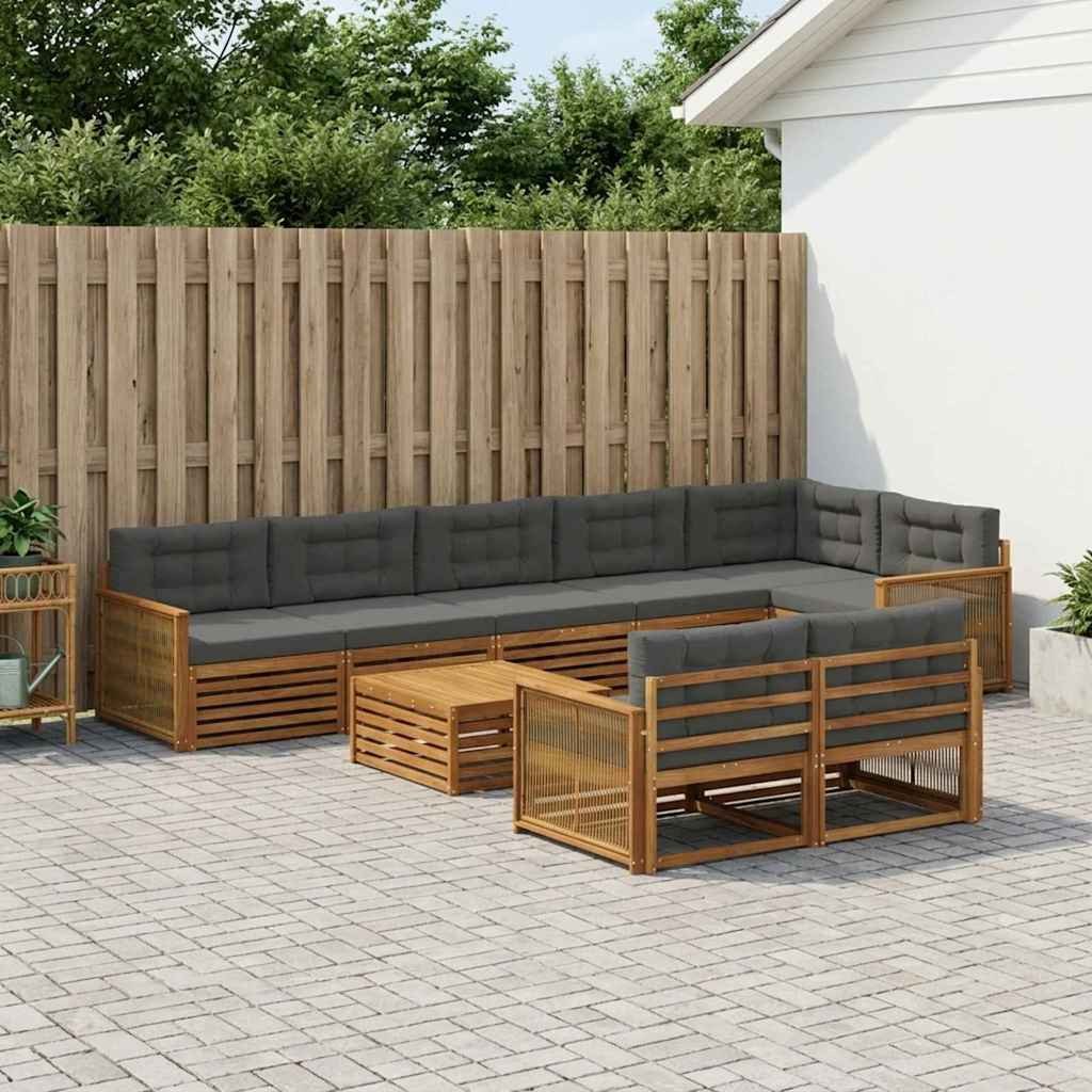 vidaXL Outdoor-Sofagarnitur mit Kissen 9 pcs