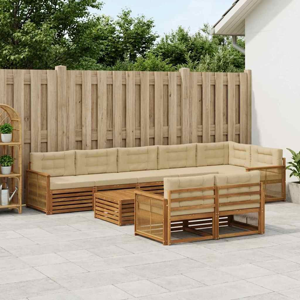 vidaXL Outdoor-Sofagarnitur mit Kissen 9 pcs