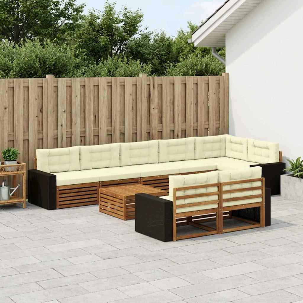 vidaXL Outdoor-Sofagarnitur mit Kissen 9 pcs