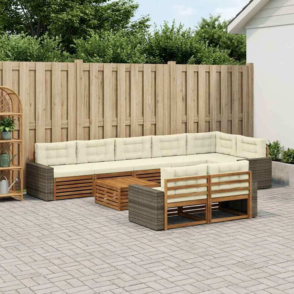 vidaXL Outdoor-Sofagarnitur mit Kissen 9 pcs