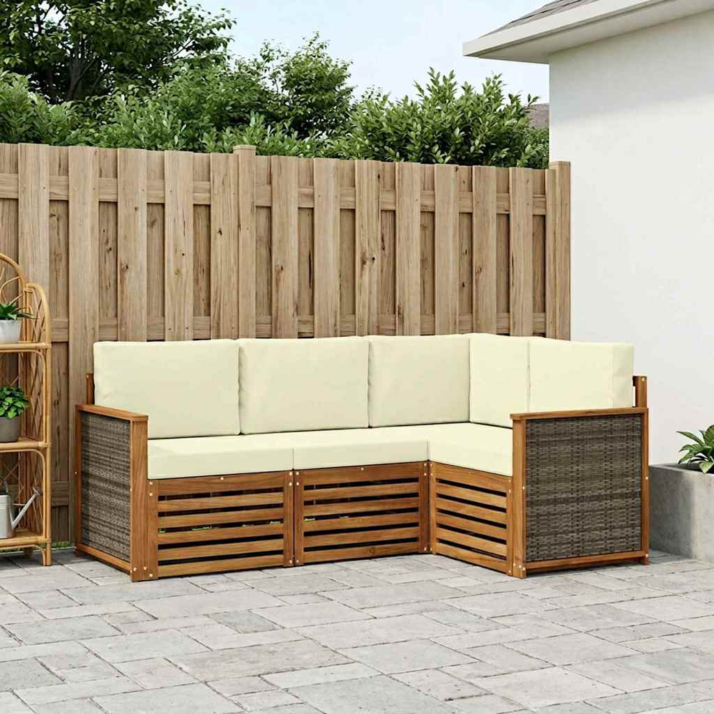 vidaXL Sofagarnituren mit Kissen 4 pcs Massivholz Akazie