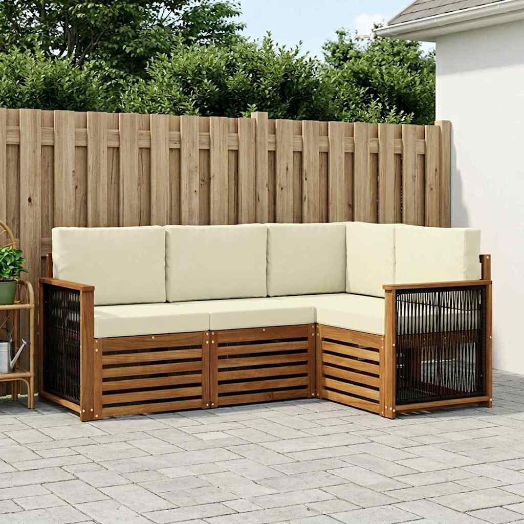 vidaXL Sofagarnituren mit Kissen 4 pcs Massivholz Akazie