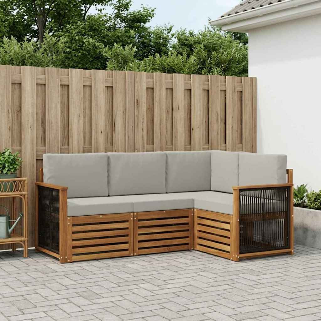 vidaXL Sofagarnituren mit Kissen 4 pcs Massivholz Akazie