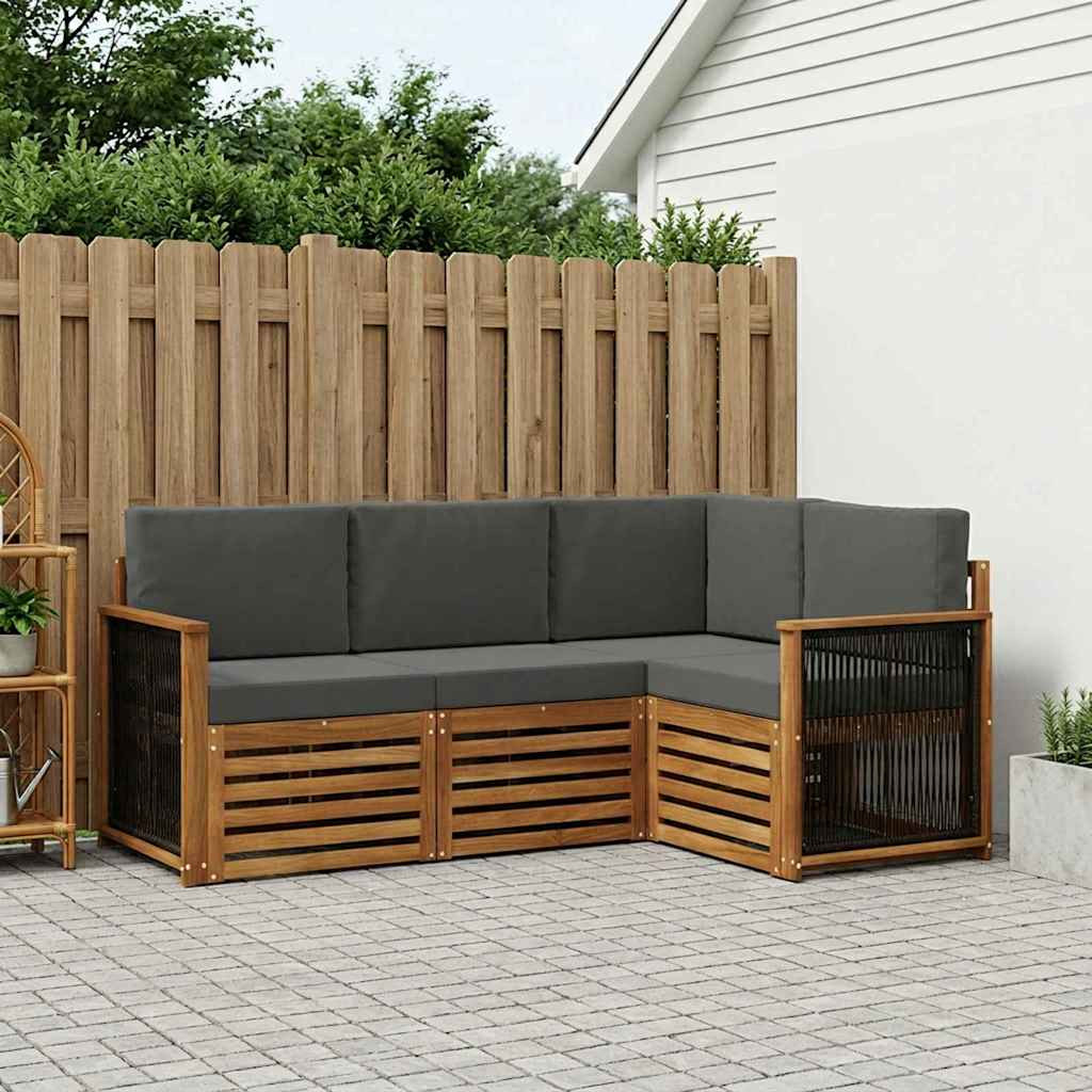 vidaXL Sofagarnituren mit Kissen 4 pcs Massivholz Akazie