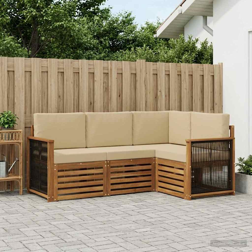 vidaXL Sofagarnituren mit Kissen 4 pcs Massivholz Akazie