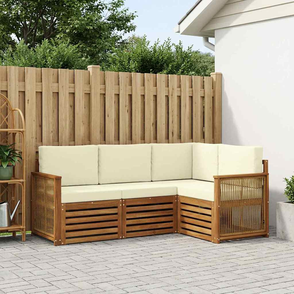 vidaXL Sofagarnituren mit Kissen 4 pcs Massivholz Akazie