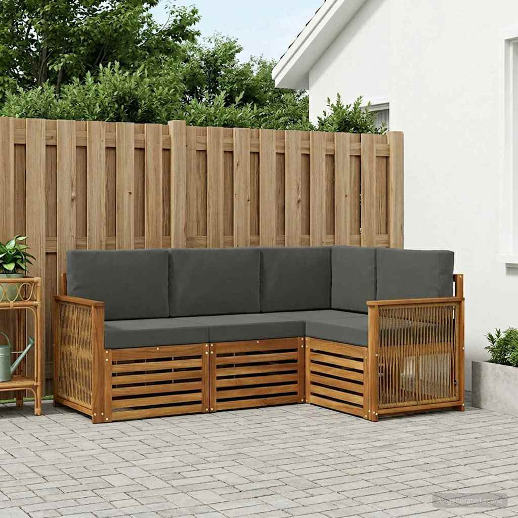 vidaXL Sofagarnituren mit Kissen 4 pcs Massivholz Akazie