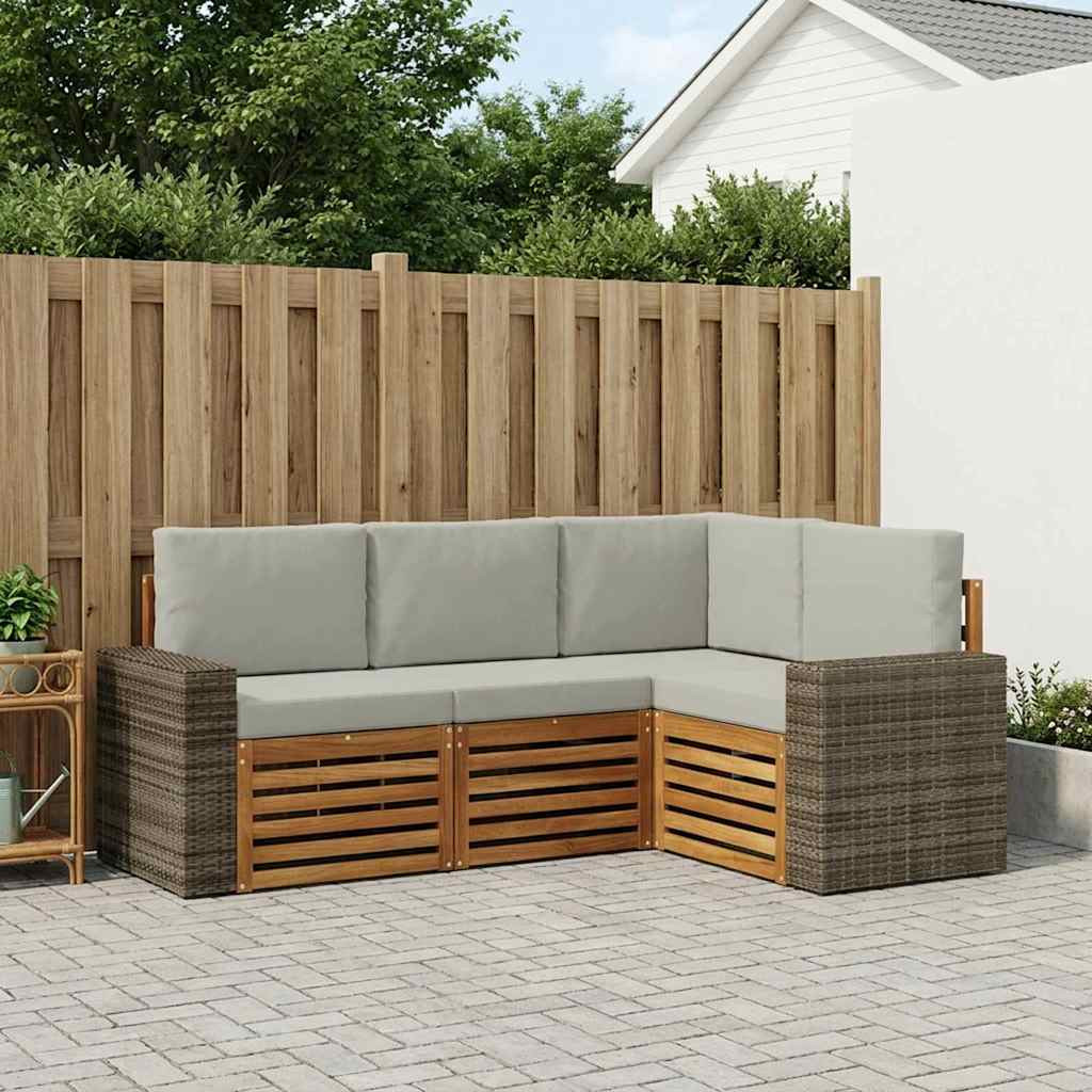 vidaXL Sofagarnituren mit Kissen 4 pcs Massivholz Akazie