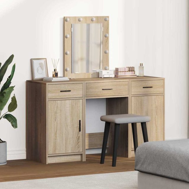 vidaXL Schminktisch mit Speicher Braun 50 x 41 x 135 cm Holzwerkstoff