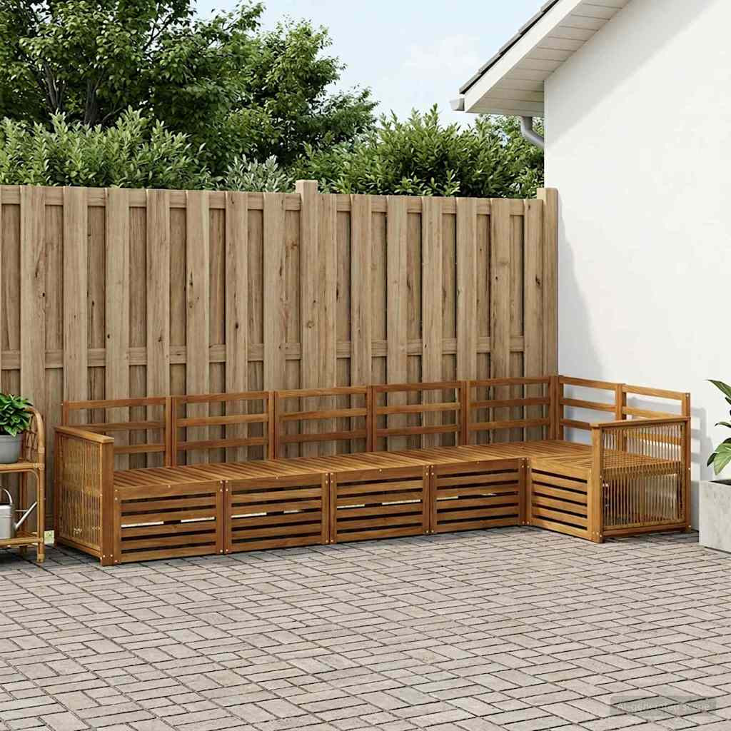 vidaXL Ecksofa Set 5 pcs Natur Massivholz Akazie