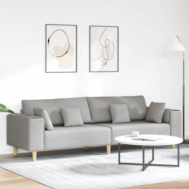 vidaXL Sofa Wolkengrau 250 x 77 x 76 cm Stoff