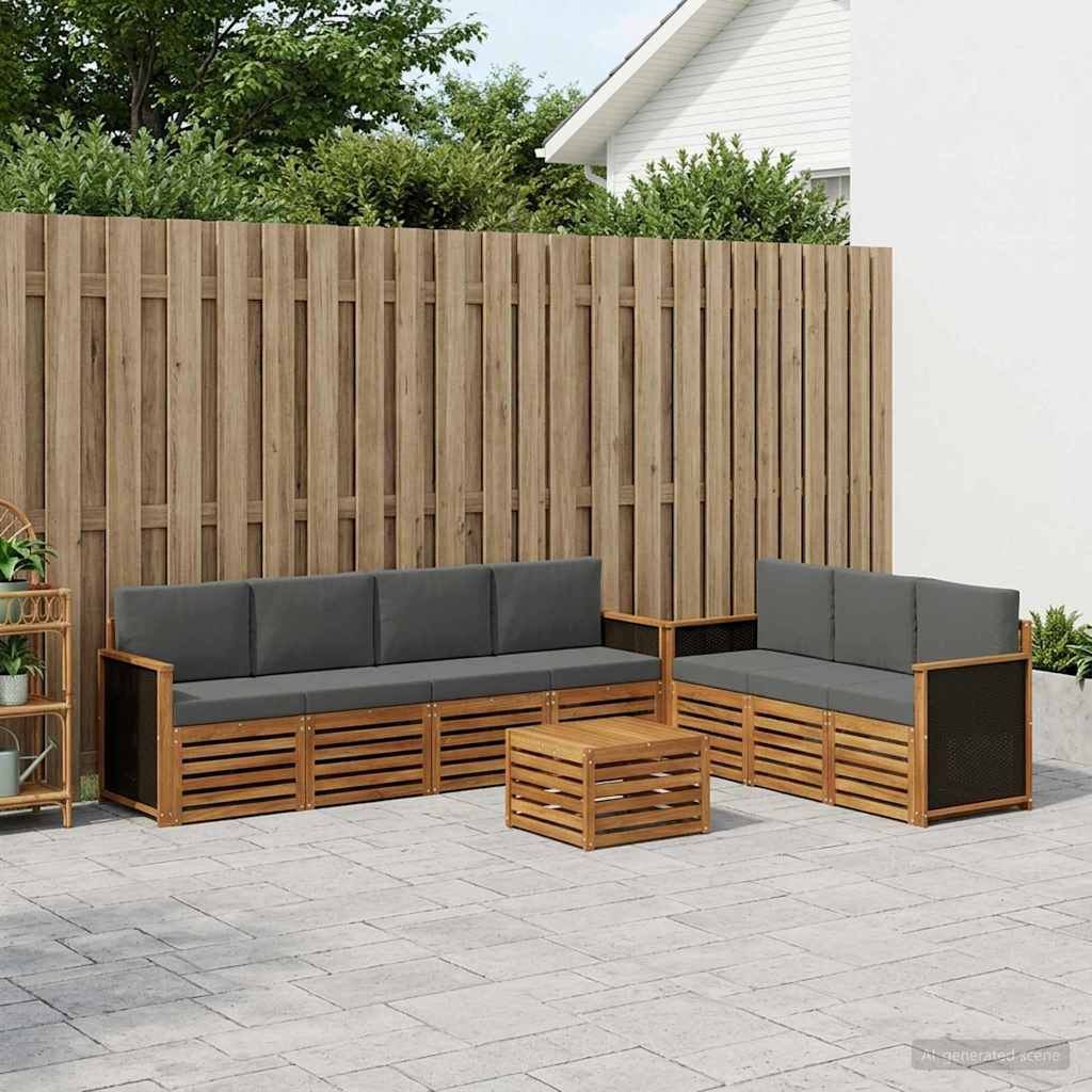 vidaXL Sofagarnituren mit Kissen 8 pcs Massivholz Akazie