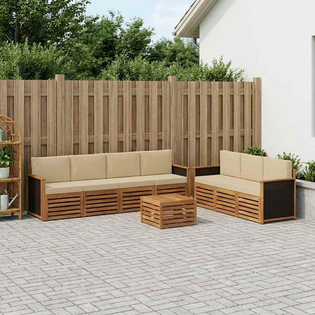 vidaXL Sofagarnituren mit Kissen 8 pcs Massivholz Akazie