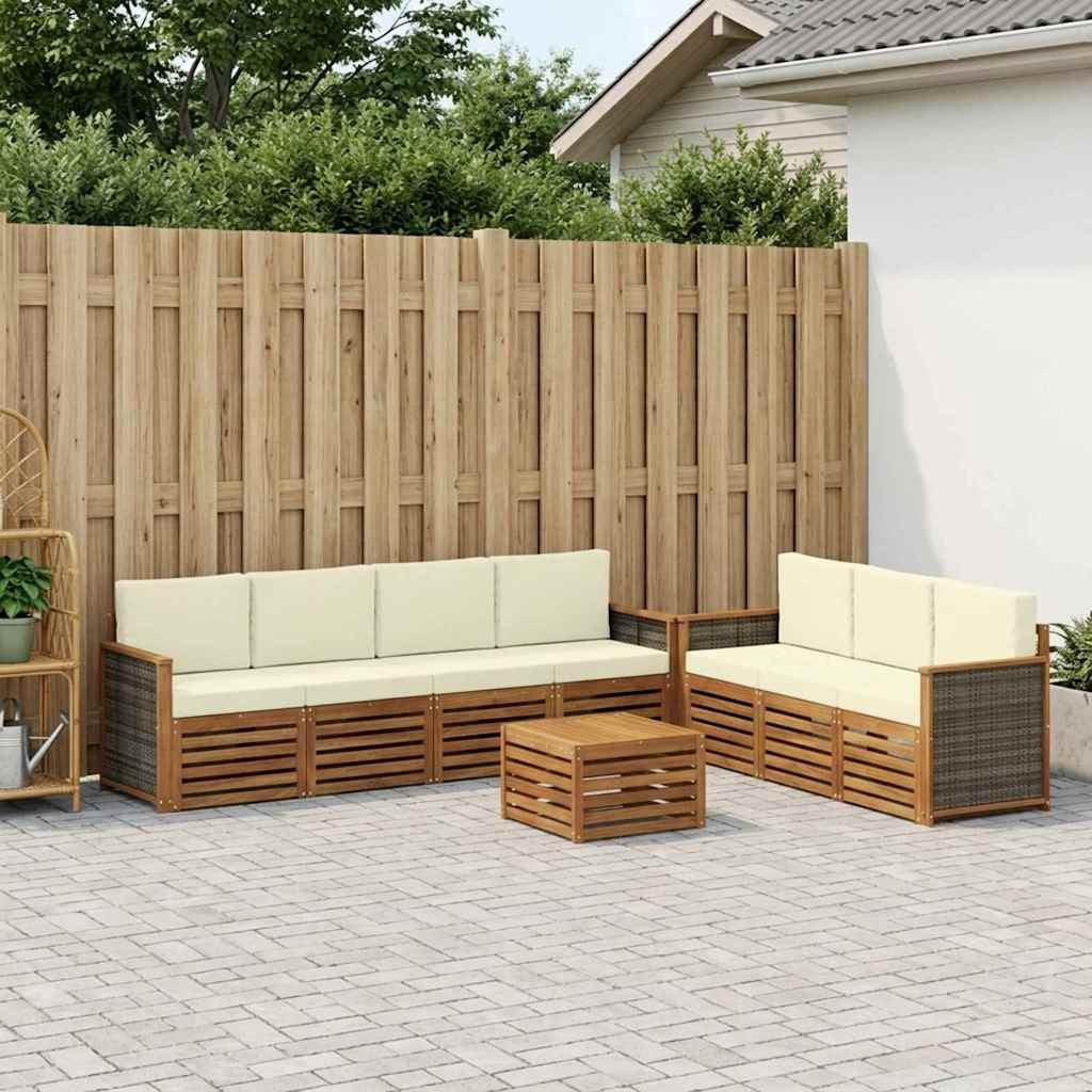 vidaXL Sofagarnituren mit Kissen 8 pcs Massivholz Akazie