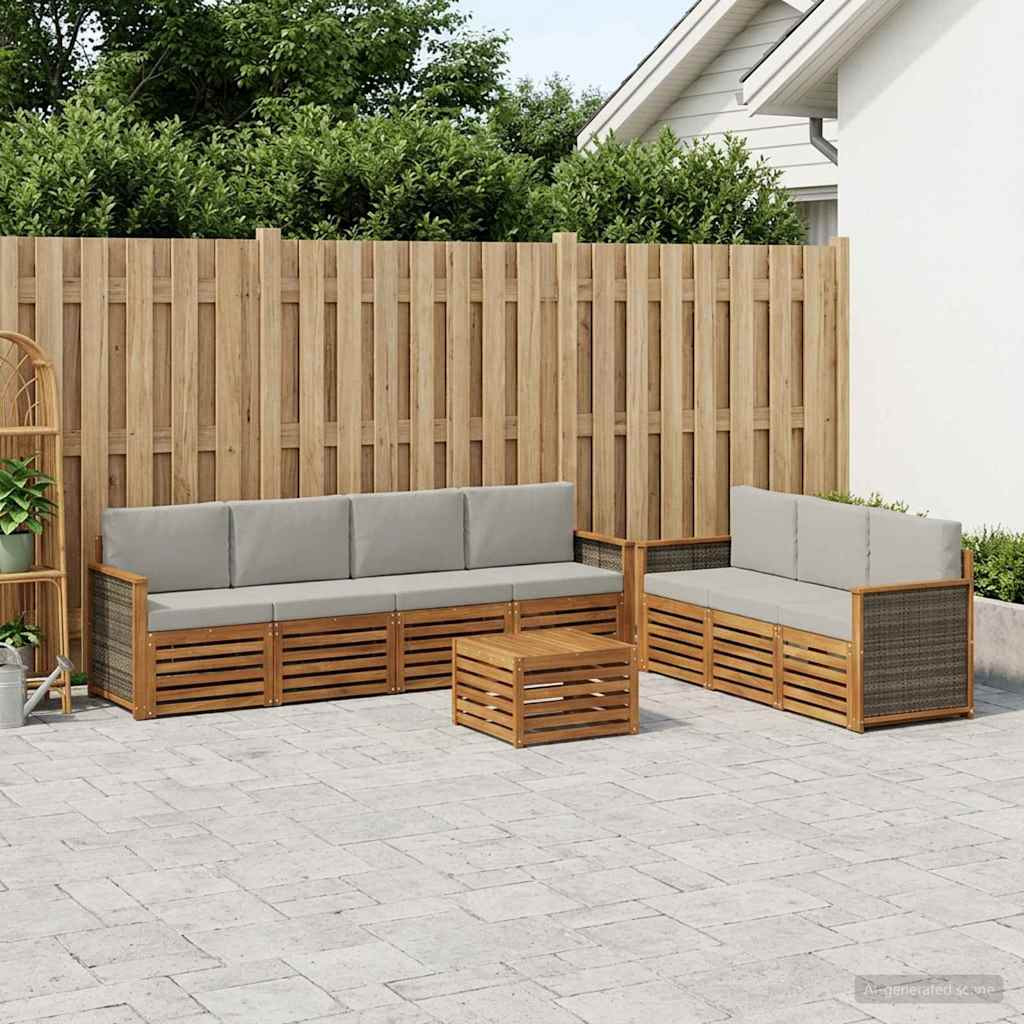 vidaXL Sofagarnituren mit Kissen 8 pcs Massivholz Akazie