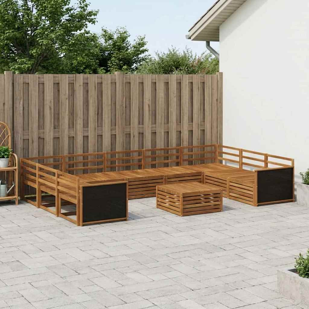 vidaXL Outdoor-Sofagarnitur 10 pcs Natur Massivholz Akazie