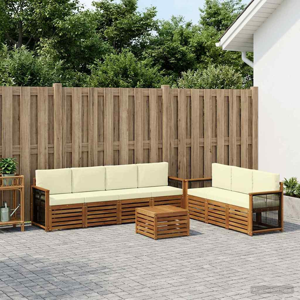 vidaXL Sofagarnituren mit Kissen 8 pcs Massivholz Akazie