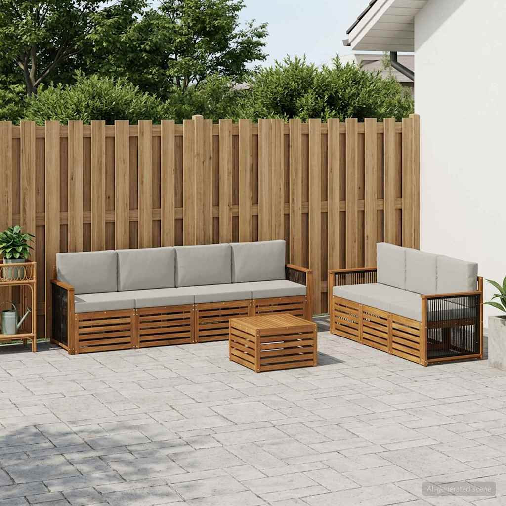 vidaXL Sofagarnituren mit Kissen 8 pcs Massivholz Akazie