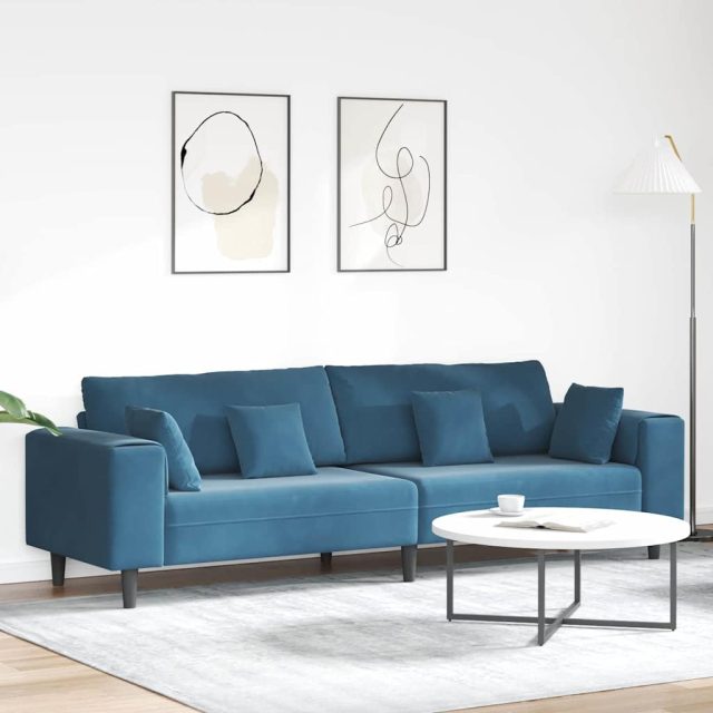 vidaXL Sofa Blau 250 x 77 x 76 cm Samt
