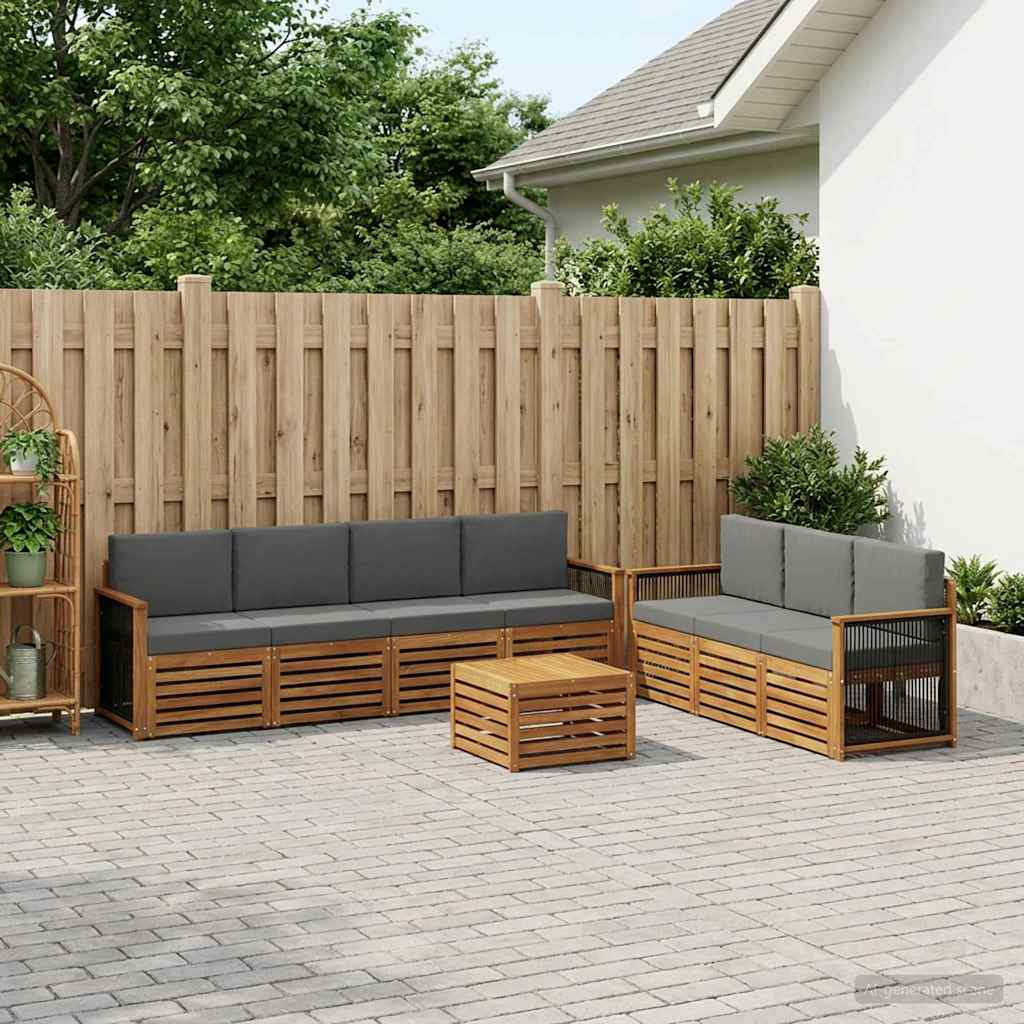 vidaXL Sofagarnituren mit Kissen 8 pcs Massivholz Akazie