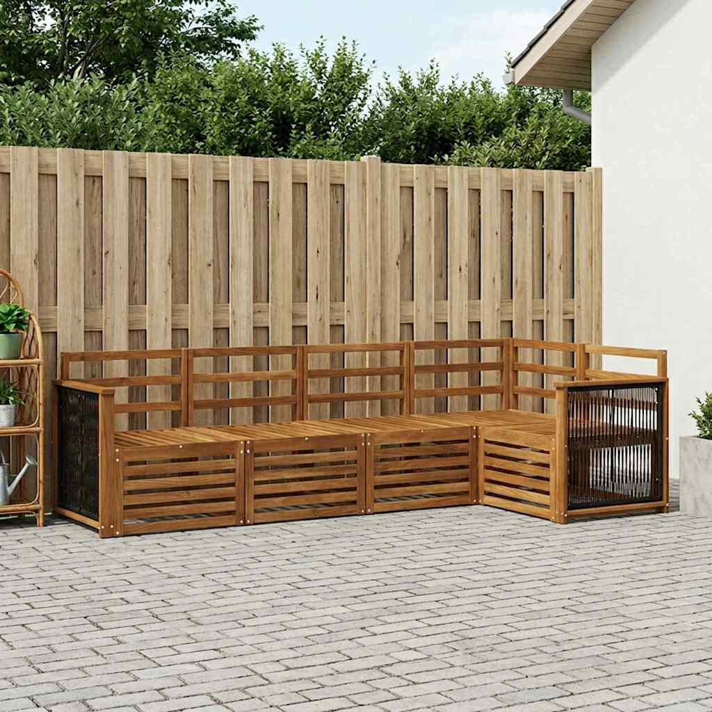 vidaXL Ecksofa Set 4 pcs Natur Massivholz Akazie