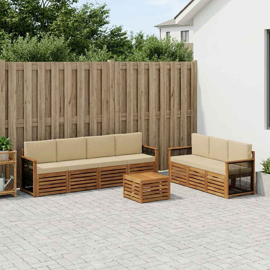 vidaXL Sofagarnituren mit Kissen 8 pcs Massivholz Akazie