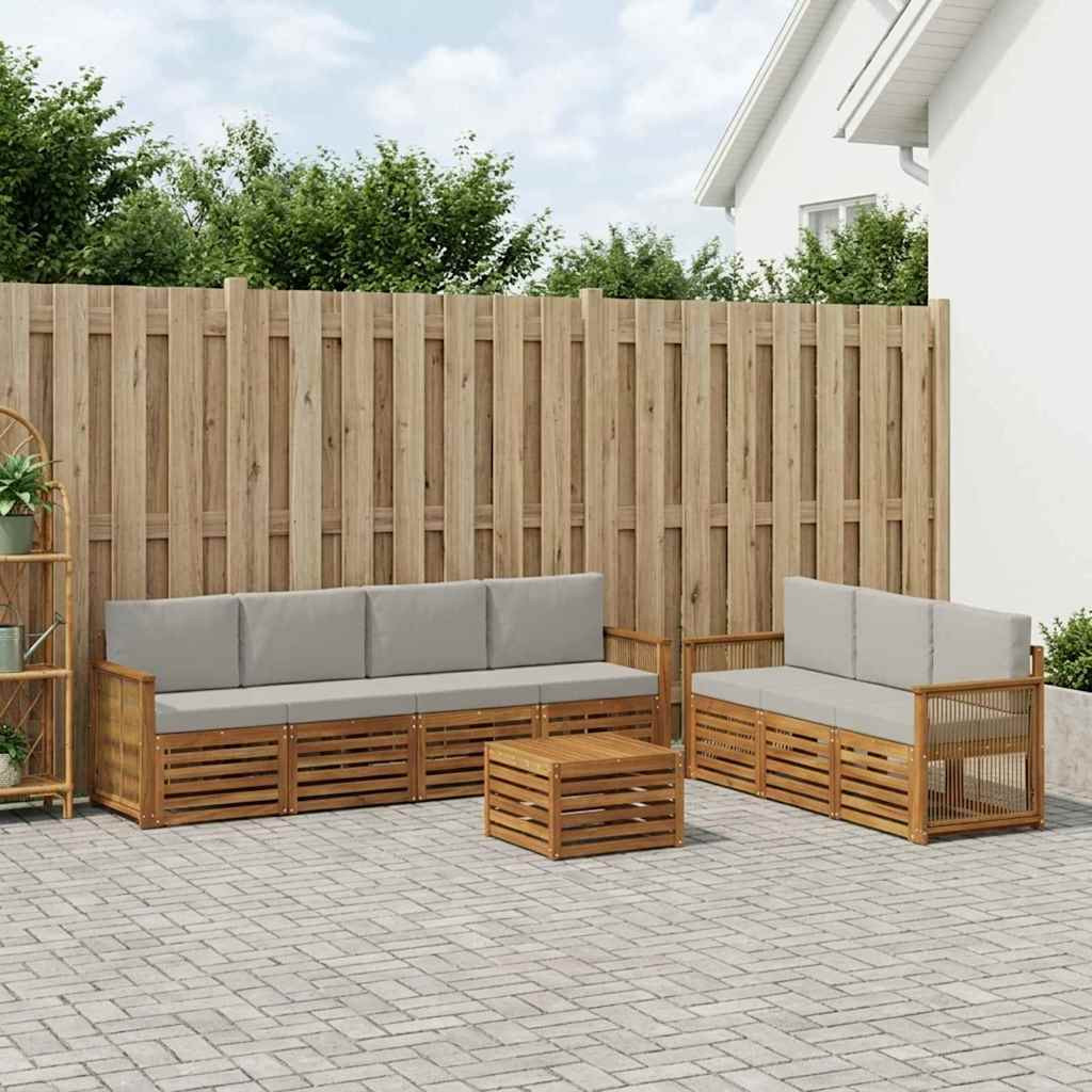 vidaXL Sofagarnituren mit Kissen 8 pcs Massivholz Akazie