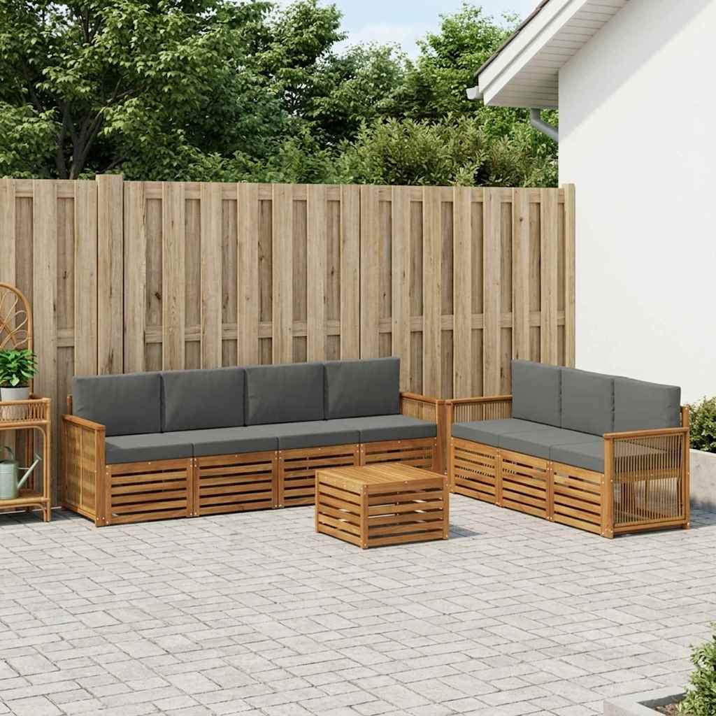 vidaXL Sofagarnituren mit Kissen 8 pcs Massivholz Akazie