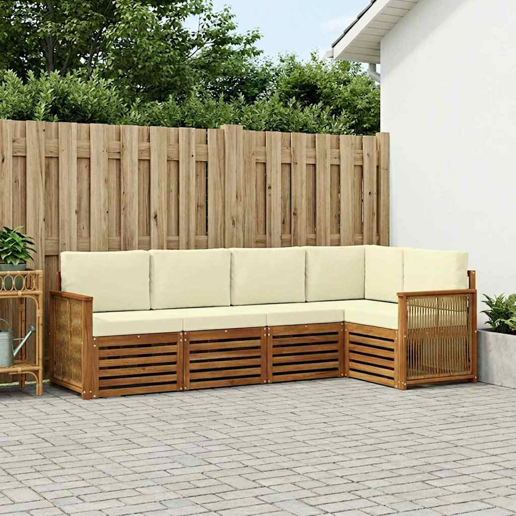 vidaXL Ecksofa Set mit Kissen 4 pcs Natur und Creme