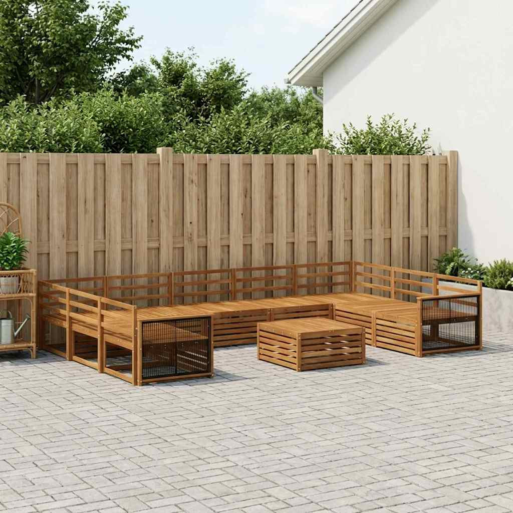 vidaXL Outdoor-Sofagarnitur 10 pcs Natur Massivholz Akazie