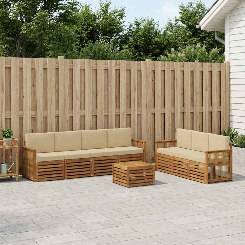 vidaXL Sofagarnituren mit Kissen 8 pcs Massivholz Akazie