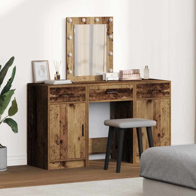 vidaXL Schminktisch mit Speicher Braun 50 x 41 x 135 cm Holzwerkstoff