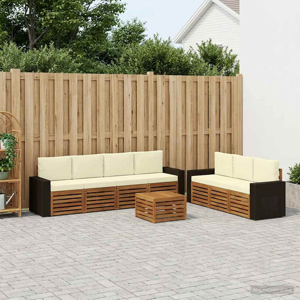 vidaXL Sofagarnituren mit Kissen 8 pcs Massivholz Akazie