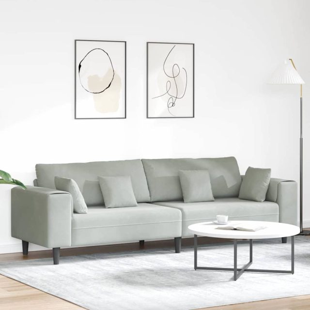 vidaXL Sofa Hellgrau 250 x 77 x 76 cm Samt