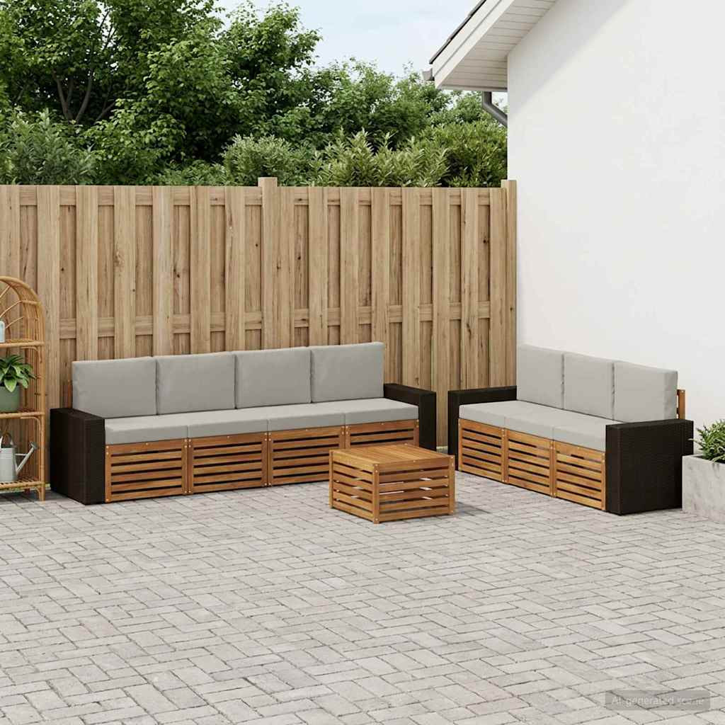 vidaXL Sofagarnituren mit Kissen 8 pcs Massivholz Akazie