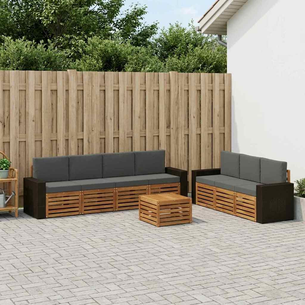 vidaXL Sofagarnituren mit Kissen 8 pcs Massivholz Akazie