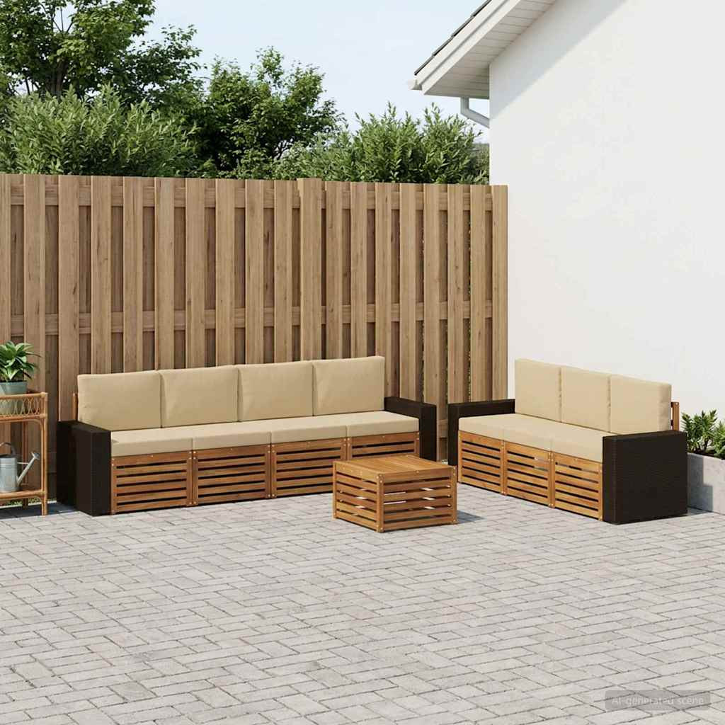 vidaXL Sofagarnituren mit Kissen 8 pcs Massivholz Akazie