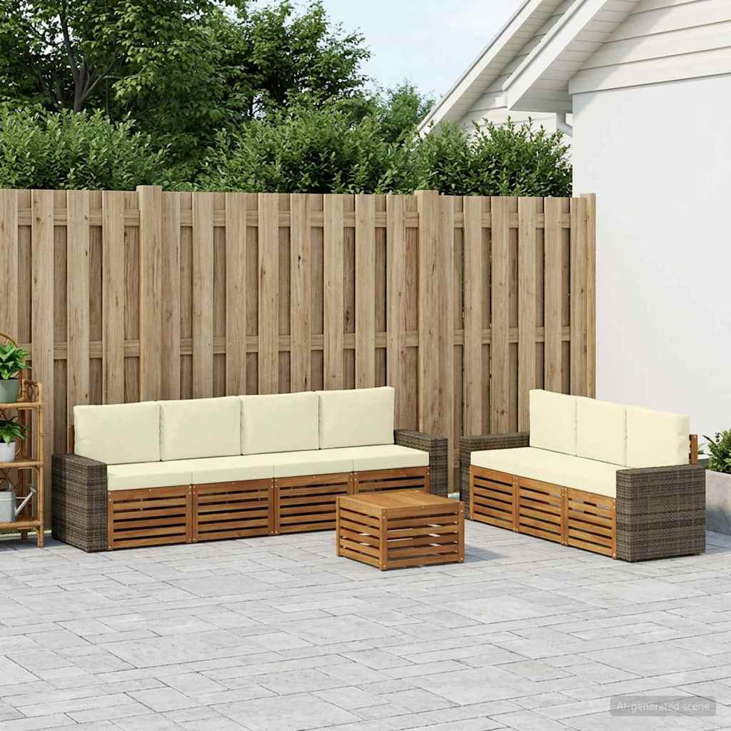 vidaXL Sofagarnituren mit Kissen 8 pcs Massivholz Akazie