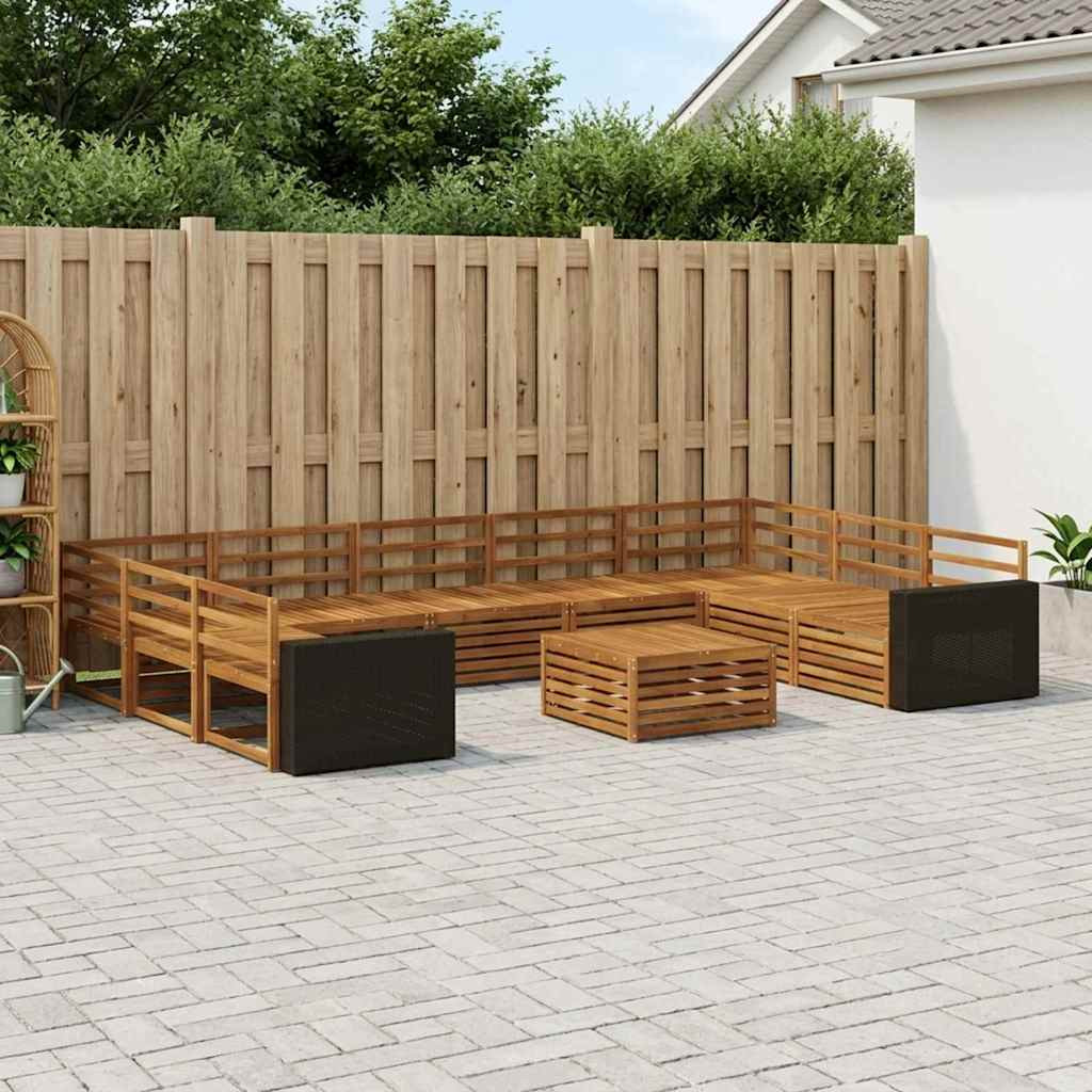 vidaXL Outdoor-Sofagarnitur 10 pcs Natur Massivholz Akazie
