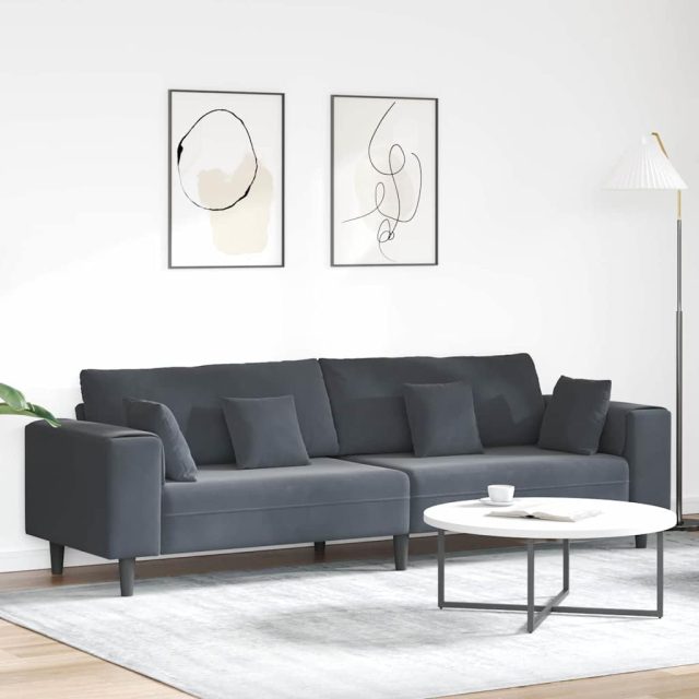 vidaXL Sofa Dunkelgrau 250 x 77 x 76 cm Samt