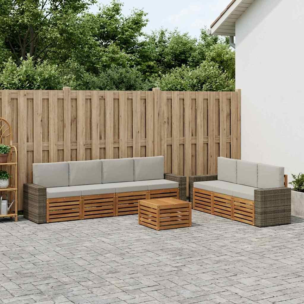vidaXL Sofagarnituren mit Kissen 8 pcs Massivholz Akazie