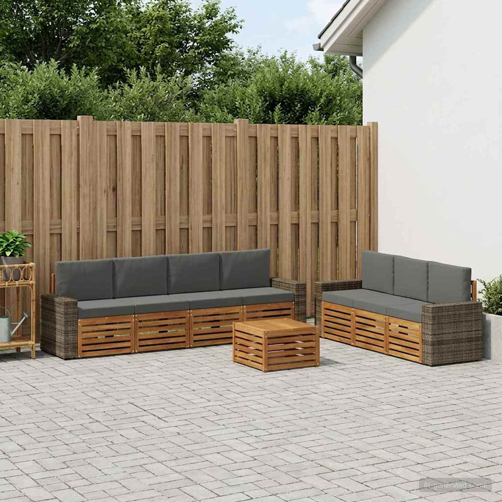 vidaXL Sofagarnituren mit Kissen 8 pcs Massivholz Akazie
