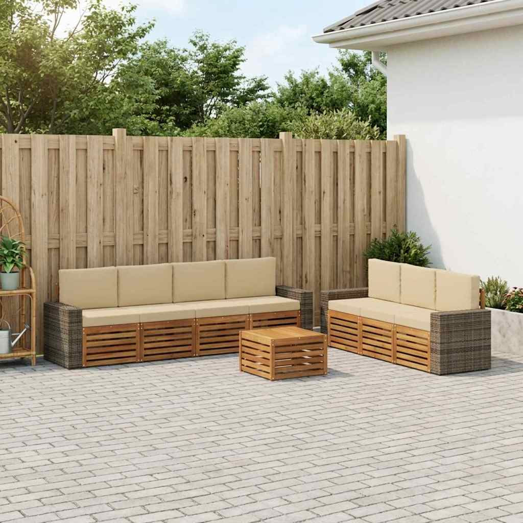 vidaXL Sofagarnituren mit Kissen 8 pcs Massivholz Akazie