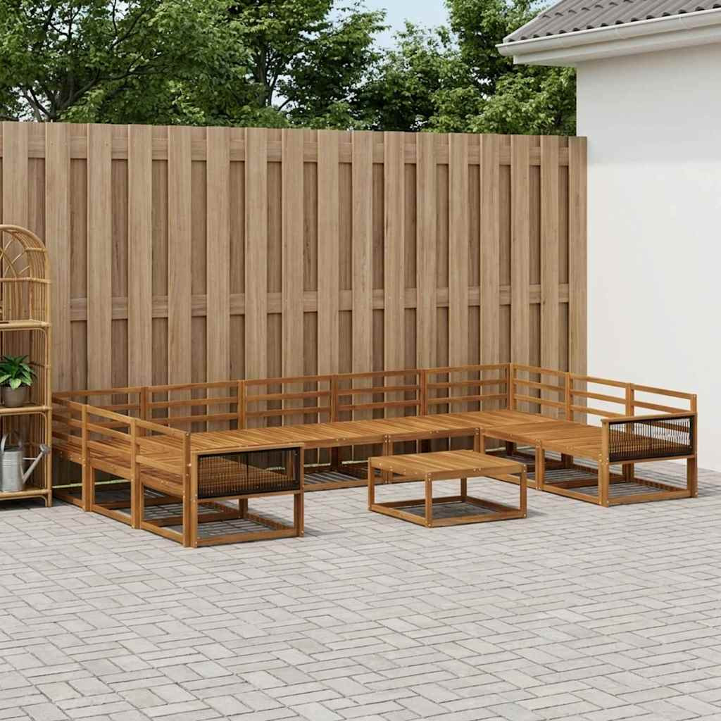 vidaXL Outdoor-Sofagarnitur 10 pcs Natur Massivholz Akazie