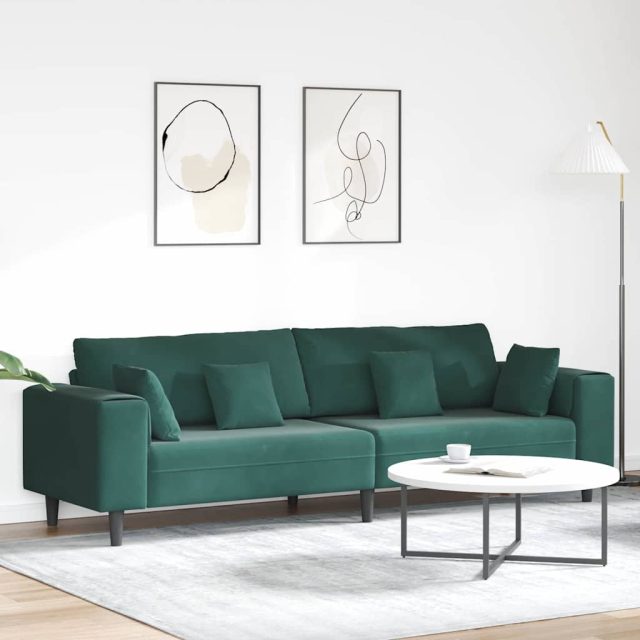 vidaXL Sofa Dunkelgrün 250 x 77 x 76 cm Samt