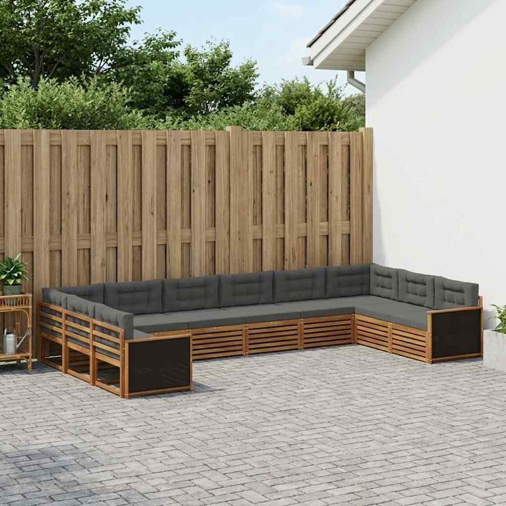 vidaXL Sofagarnituren mit Kissen 10 pcs Massivholz Akazie