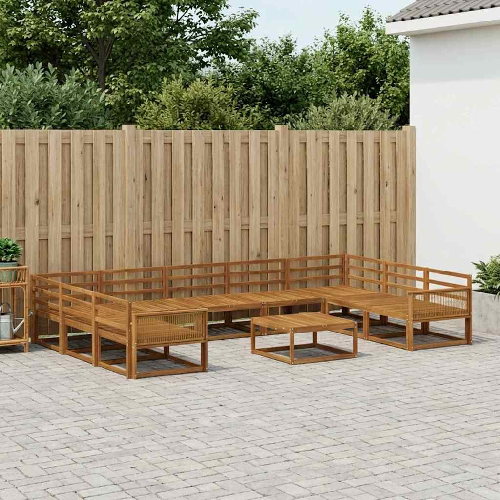 vidaXL Outdoor-Sofagarnitur 10 pcs Natur Massivholz Akazie
