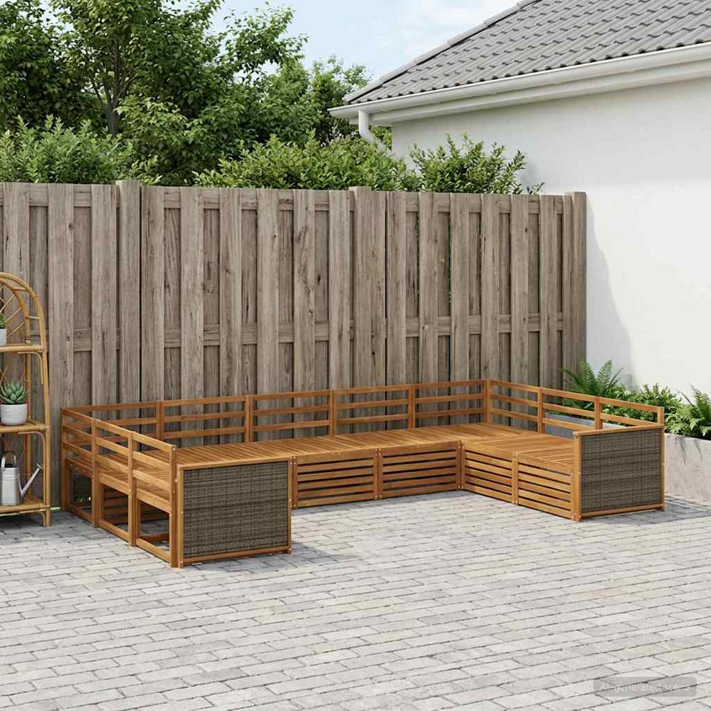 vidaXL Sofagarnituren 10 pcs Massivholz Akazie