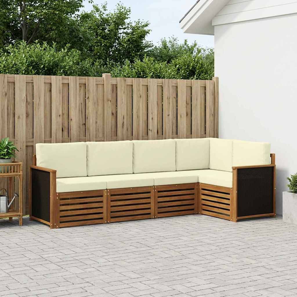 vidaXL Ecksofa Set mit Kissen 6 pcs Natur und Creme