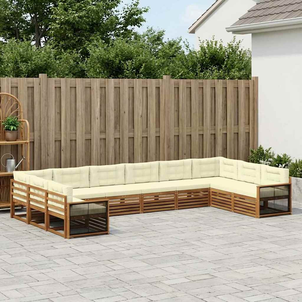 vidaXL Sofagarnituren mit Kissen 10 pcs Massivholz Akazie